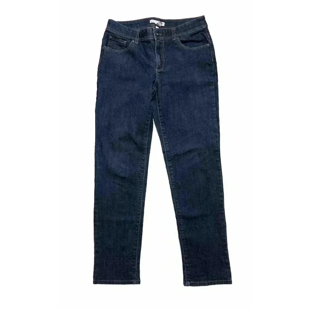 Chico's Jeans Women's Size 0 Blue Straight Leg Regular Fit Stretch 29W x 28 i1